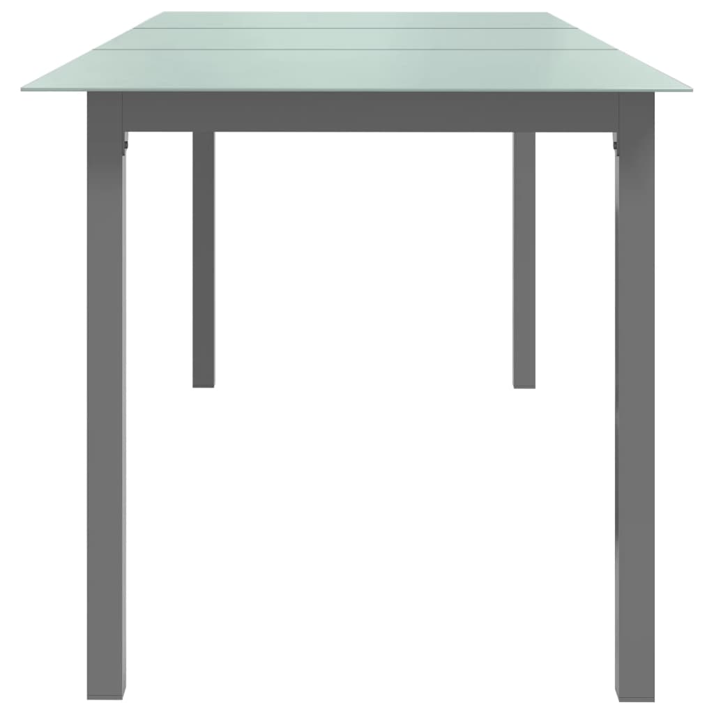 vidaXL Stół ogrodowy, jasnoszary, 190x90x74 cm, aluminium i szkło
