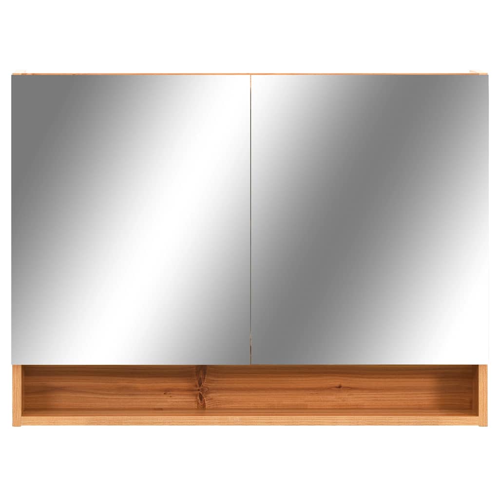 vidaXL Szafka łazienkowa z lustrem i LED, kolor dębowy 80x15x60 cm MDF