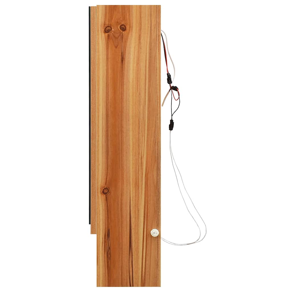 vidaXL Szafka łazienkowa z lustrem i LED, kolor dębowy 80x15x60 cm MDF