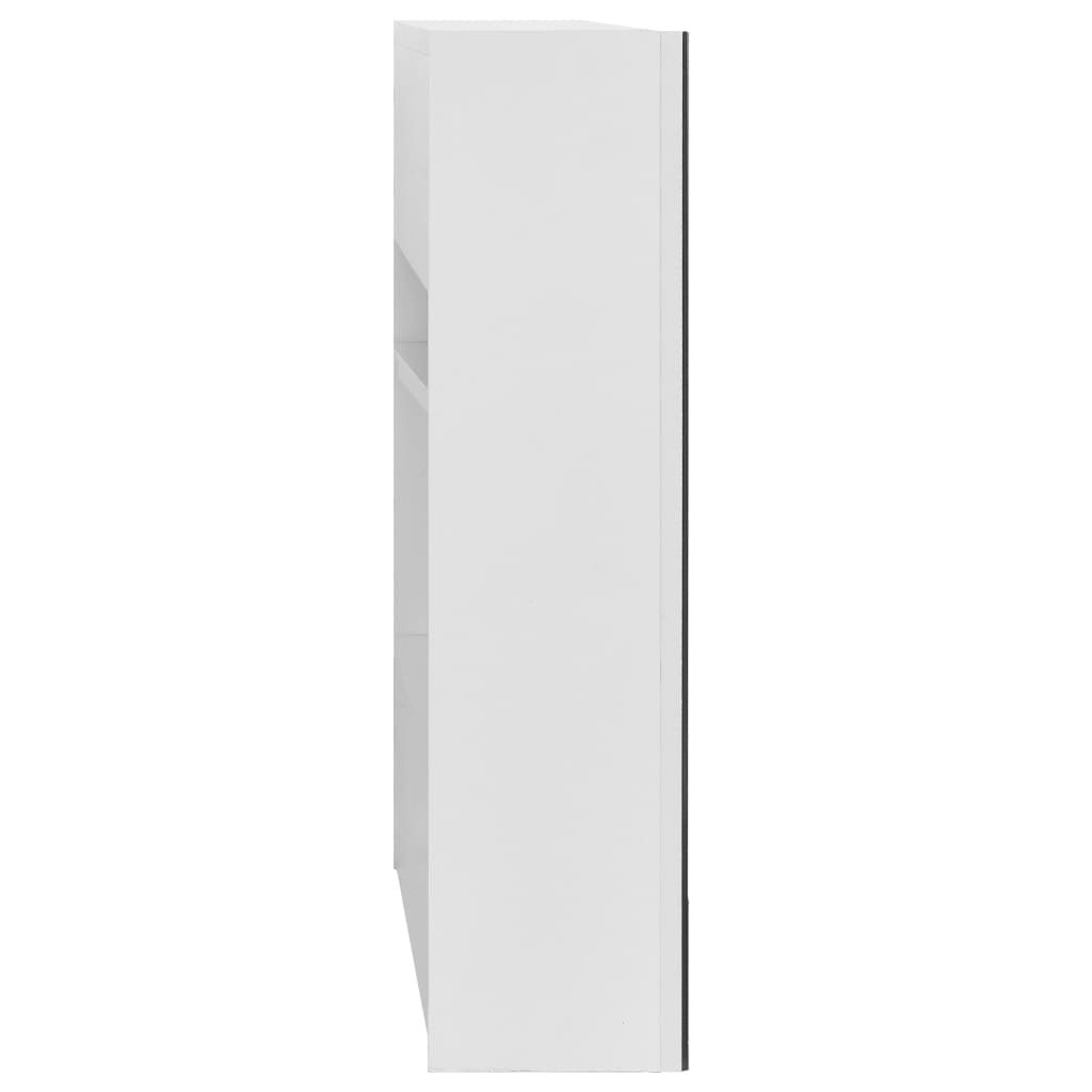 vidaXL Szafka łazienkowa z lustrem, biała, 80x15x60 cm, MDF