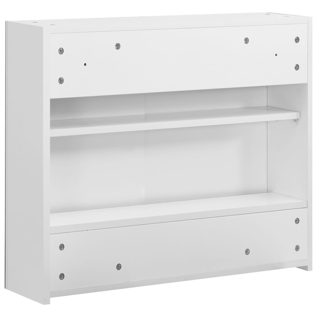 vidaXL Szafka łazienkowa z lustrem, biała, 80x15x60 cm, MDF