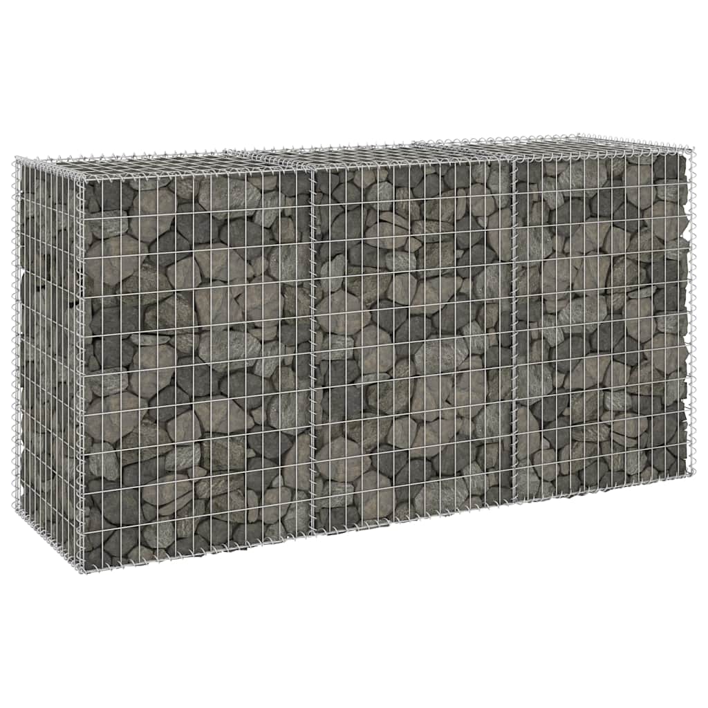 vidaXL Mur gabionowy z pokrywami, stal galwanizowana, 200x60x100 cm