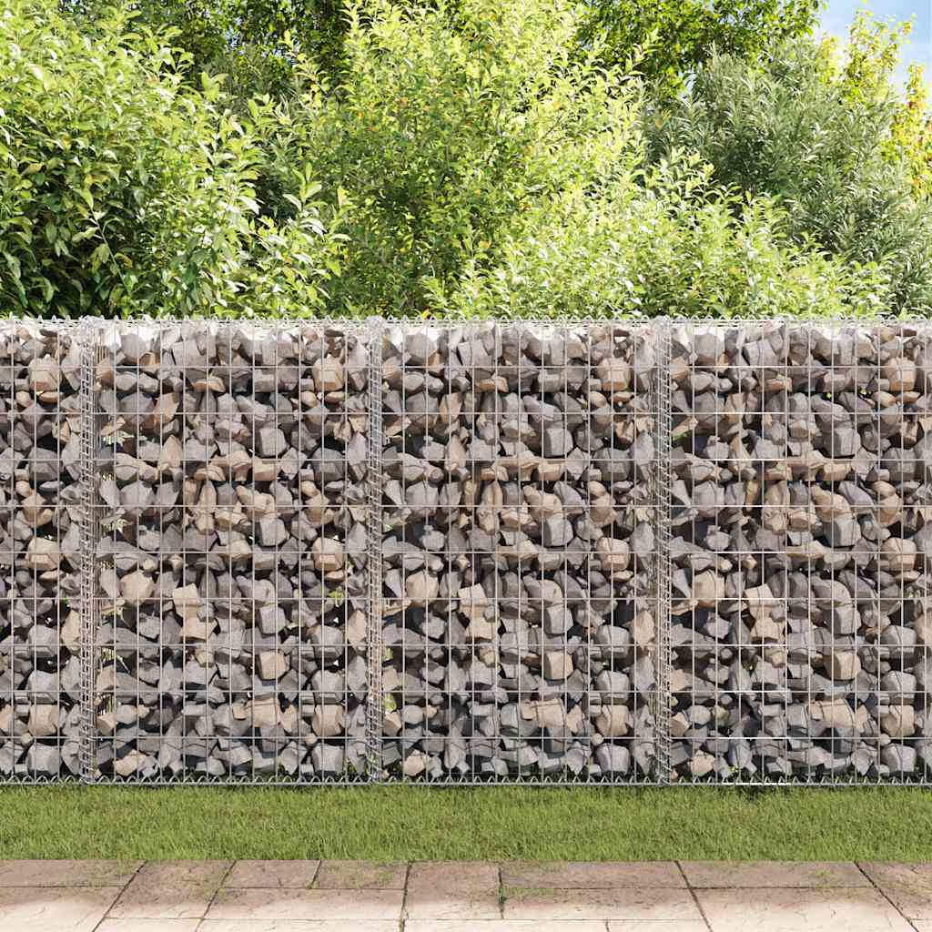 vidaXL Mur gabionowy z pokrywami, galwanizowana stal, 900x30x100 cm