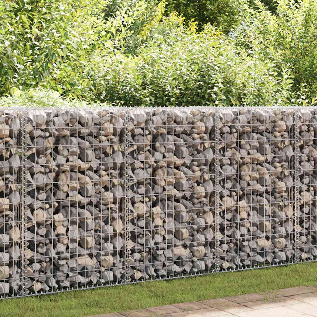 vidaXL Mur gabionowy z pokrywami, galwanizowana stal, 900x30x100 cm