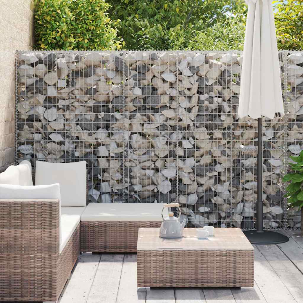 vidaXL Murek gabionowy z pokrywami, galwanizowana stal, 900x30x200 cm