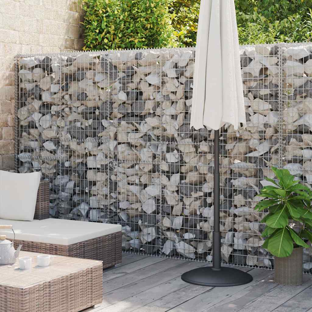 vidaXL Murek gabionowy z pokrywami, galwanizowana stal, 900x30x200 cm