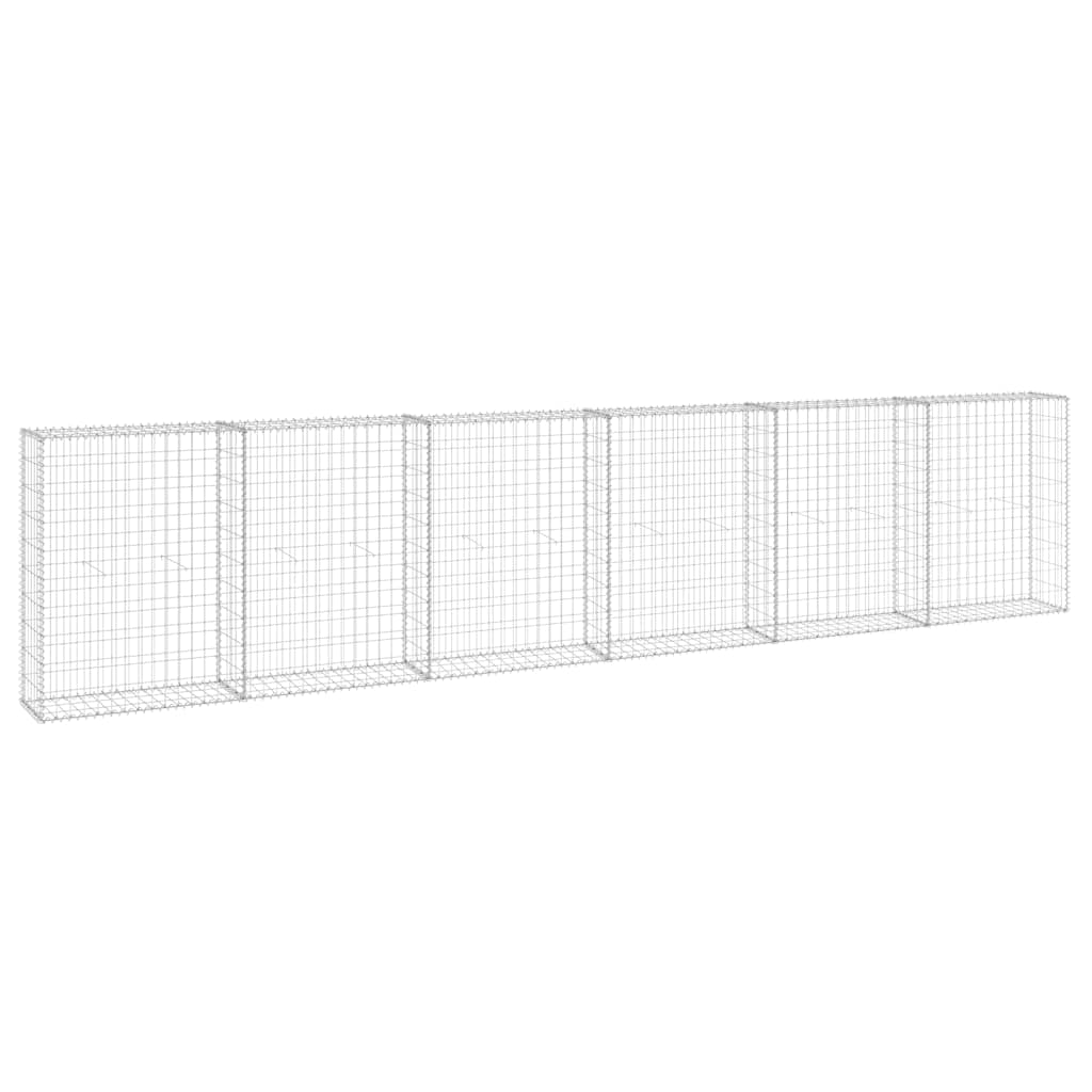 vidaXL Ściana gabionowa z pokrywami, galwanizowana stal, 300x30x100 cm
