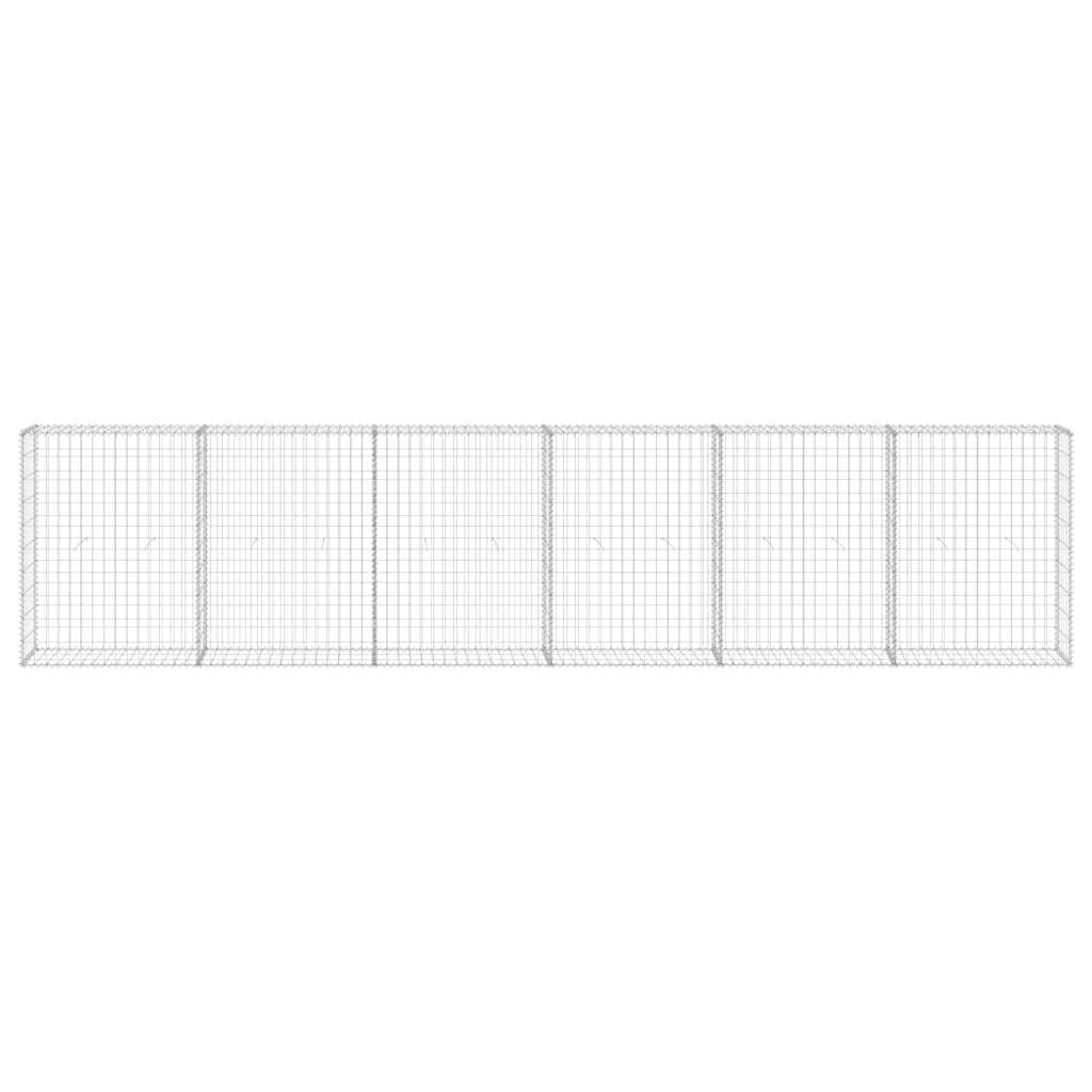 vidaXL Ściana gabionowa z pokrywami, galwanizowana stal, 300x30x100 cm