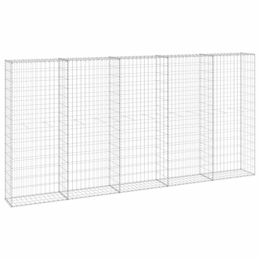 vidaXL Ściana gabionowa z pokrywami, galwanizowana stal, 300x30x150 cm