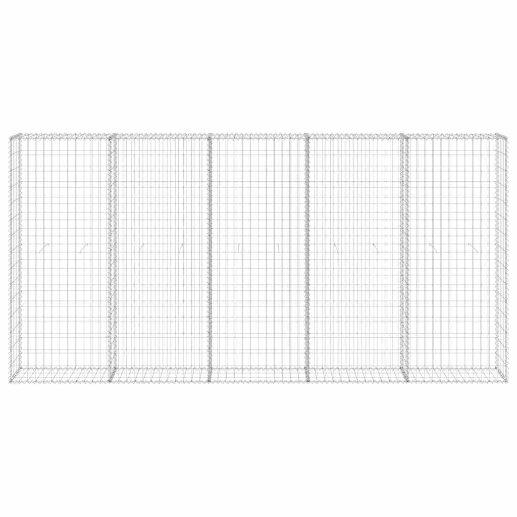 vidaXL Ściana gabionowa z pokrywami, galwanizowana stal, 300x30x150 cm