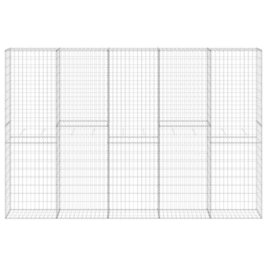 vidaXL Ściana gabionowa z pokrywami, galwanizowana stal, 300x30x200 cm