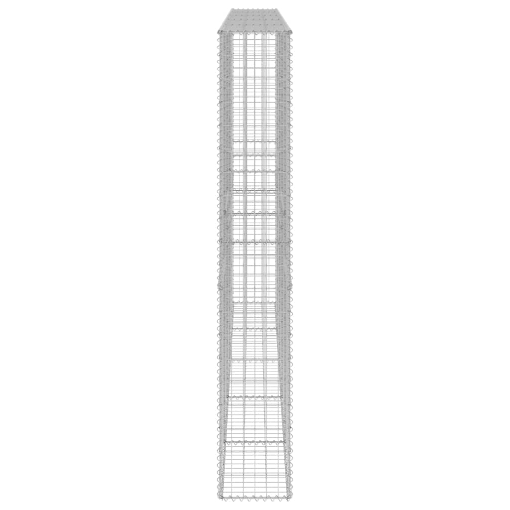 vidaXL Ściana gabionowa z pokrywami, galwanizowana stal, 300x30x200 cm