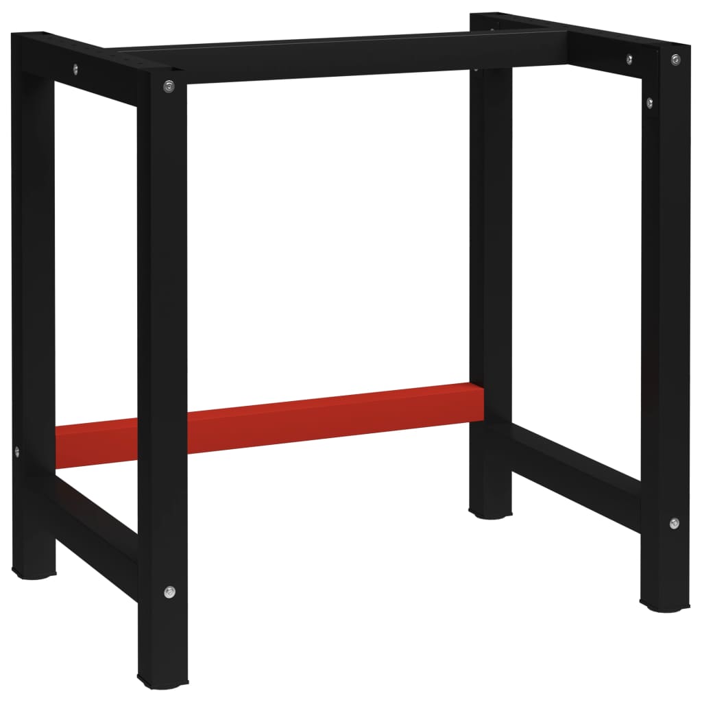 vidaXL Metalowa rama pod blat roboczy, 80x57x79 cm, czarno-czerwona