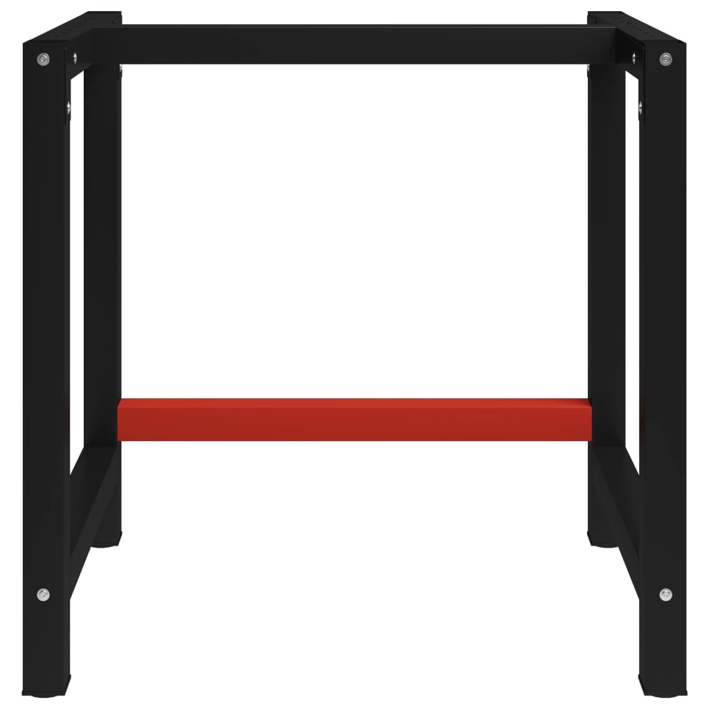 vidaXL Metalowa rama pod blat roboczy, 80x57x79 cm, czarno-czerwona
