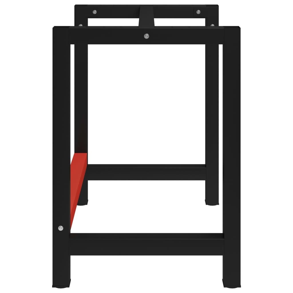 vidaXL Metalowa rama pod blat roboczy, 80x57x79 cm, czarno-czerwona