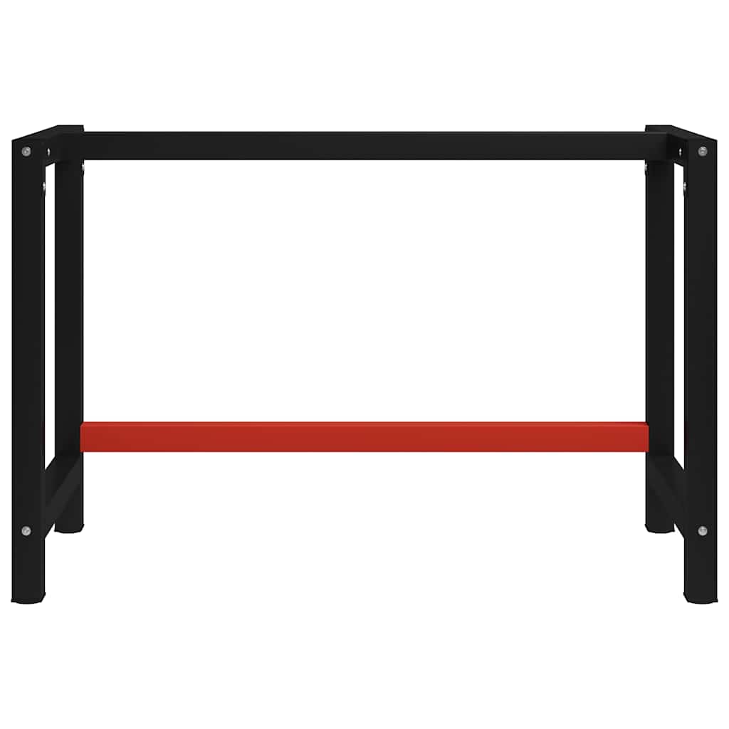 vidaXL Metalowa rama pod blat roboczy, 120x57x79 cm, czarno-czerwona