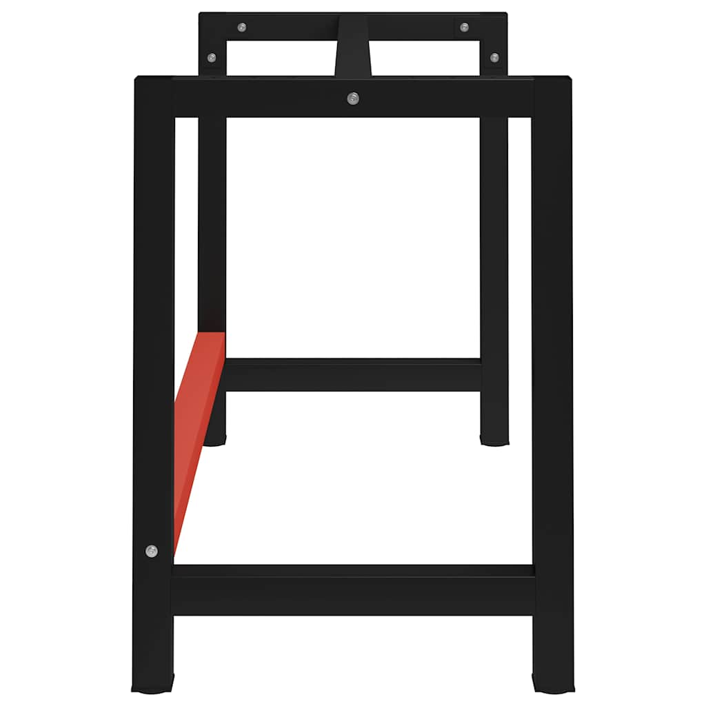 vidaXL Metalowa rama pod blat roboczy, 120x57x79 cm, czarno-czerwona
