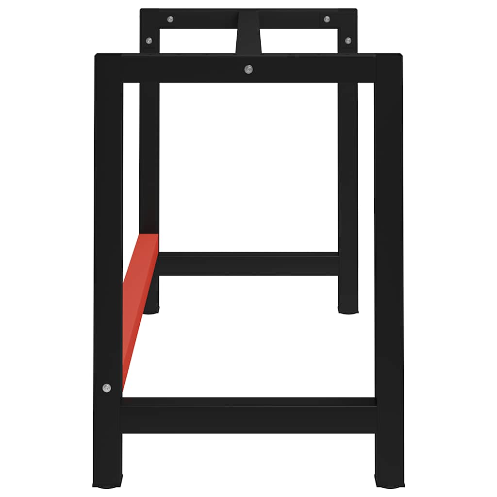 vidaXL Metalowa rama pod blat roboczy, 120x57x79 cm, czarno-czerwona