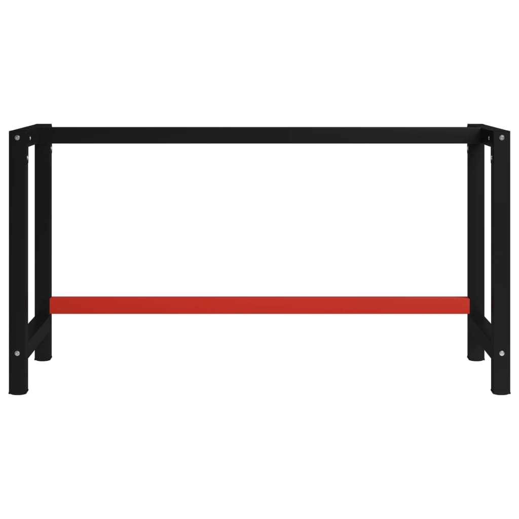 vidaXL Metalowa rama pod blat roboczy, 150x57x79 cm, czarno-czerwona
