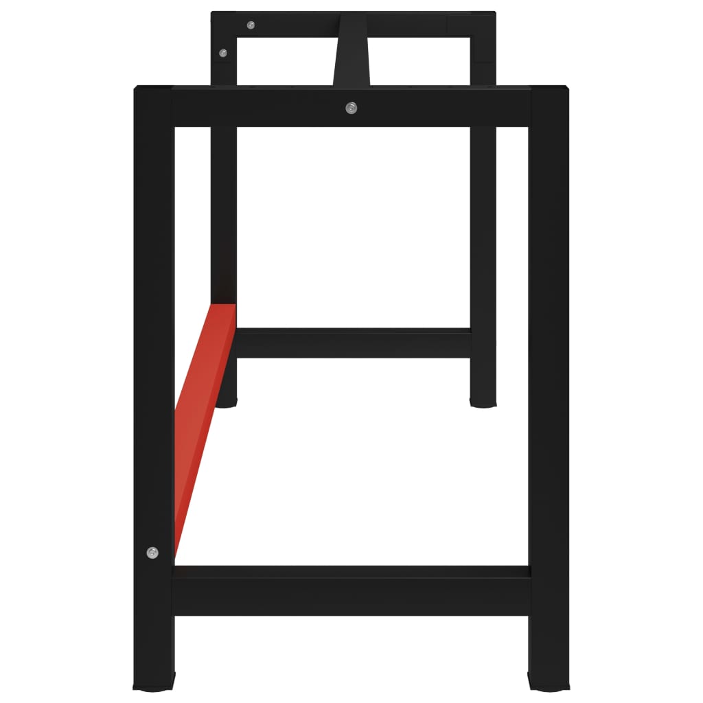 vidaXL Metalowa rama pod blat roboczy, 150x57x79 cm, czarno-czerwona