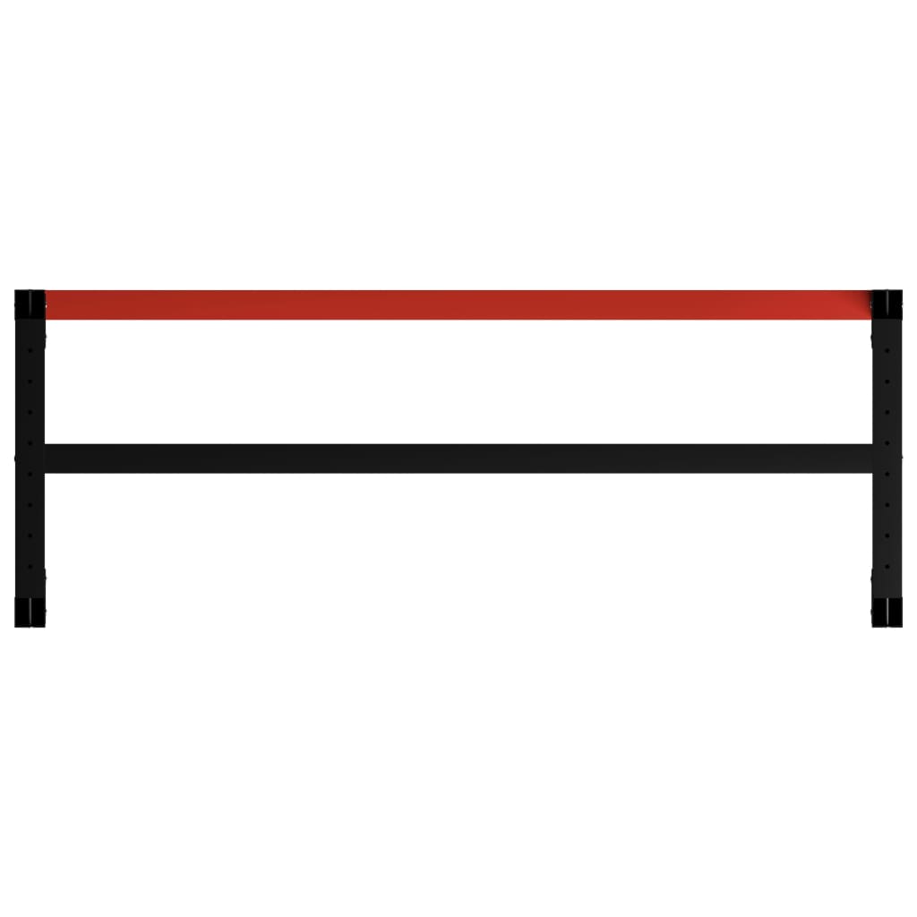 vidaXL Metalowa rama pod blat roboczy, 150x57x79 cm, czarno-czerwona