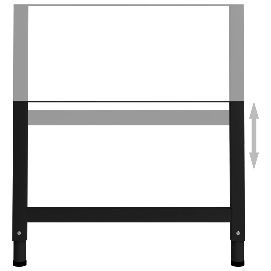 vidaXL Regulowane ramy stołu roboczego, 2 szt., metal, 85x(69-95,5) cm