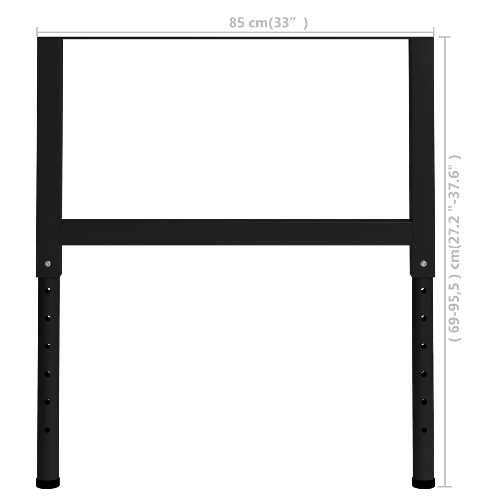 vidaXL Regulowane ramy stołu roboczego, 2 szt., metal, 85x(69-95,5) cm