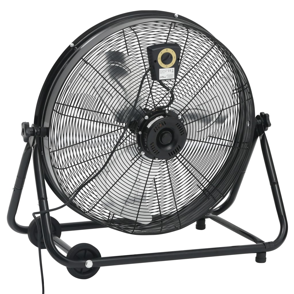 vidaXL Przemysłowy wentylator bębnowy, 60 cm, 172,5 W, czarny