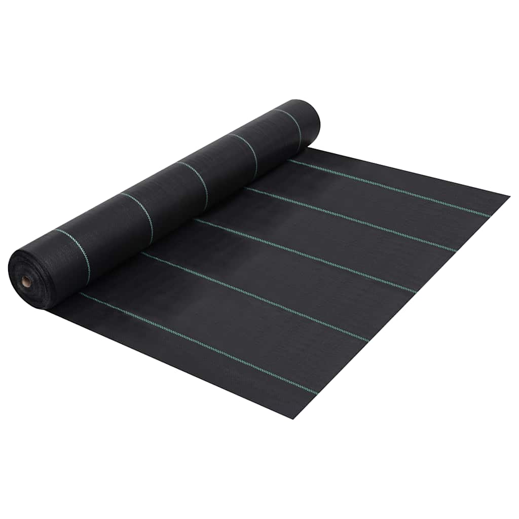 vidaXL Agrotkanina przeciw chwastom, czarna matowa, 1x50 m, PP