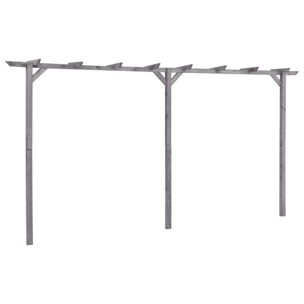 vidaXL Pergola ogrodowa, szara, 400x40x205 cm, impregnowana sosna