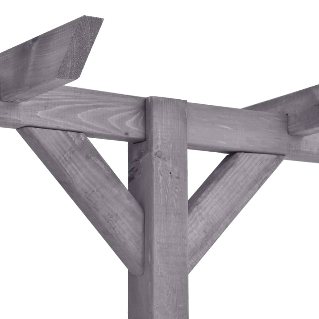 vidaXL Pergola ogrodowa, szara, 400x40x205 cm, impregnowana sosna
