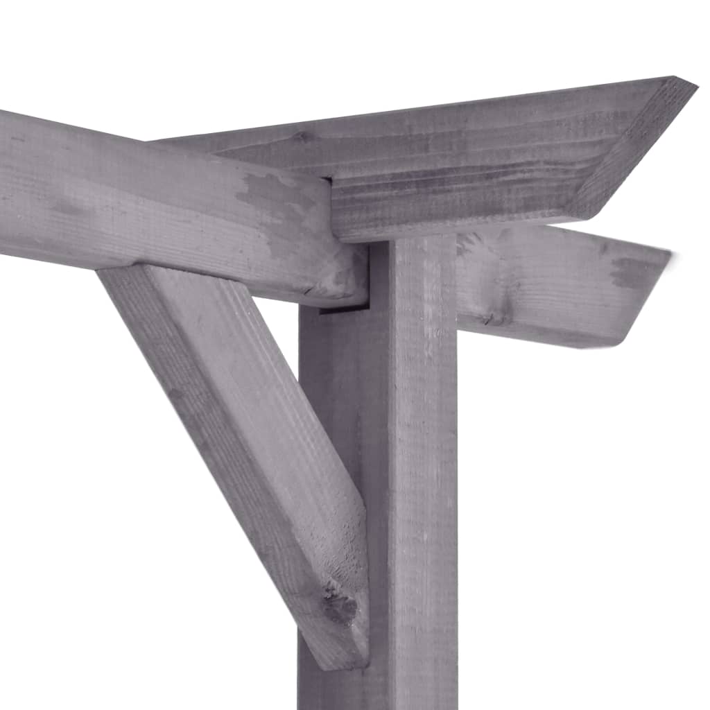 vidaXL Pergola ogrodowa, szara, 400x40x205 cm, impregnowana sosna