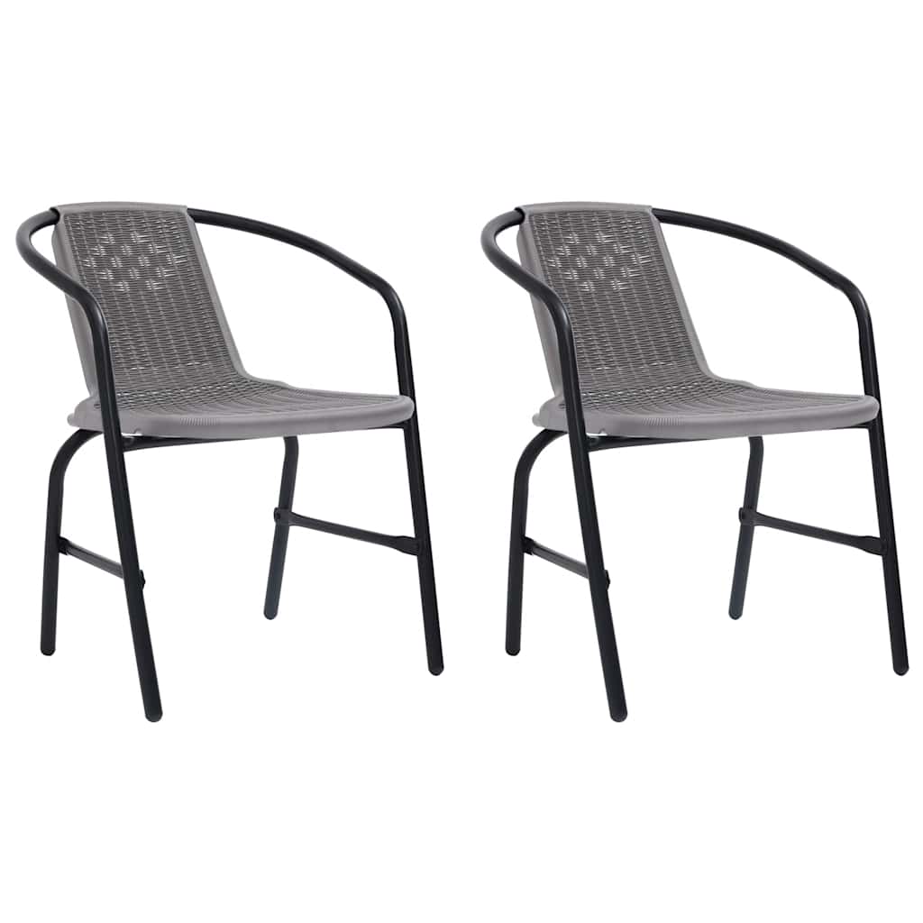 vidaXL Krzesła ogrodowe, 2 szt., rattan PE i stal, 110 kg