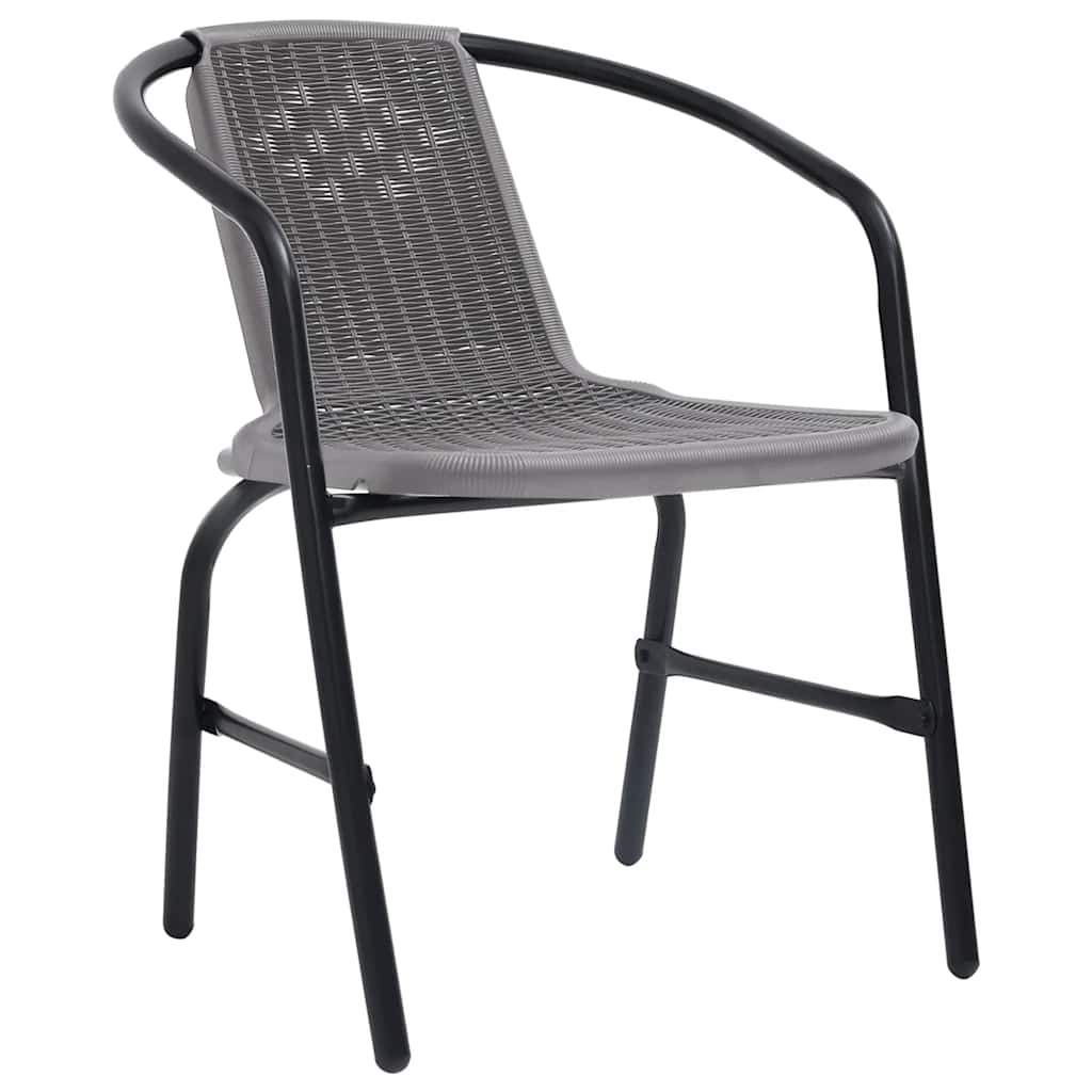 vidaXL Krzesła ogrodowe, 2 szt., rattan PE i stal, 110 kg