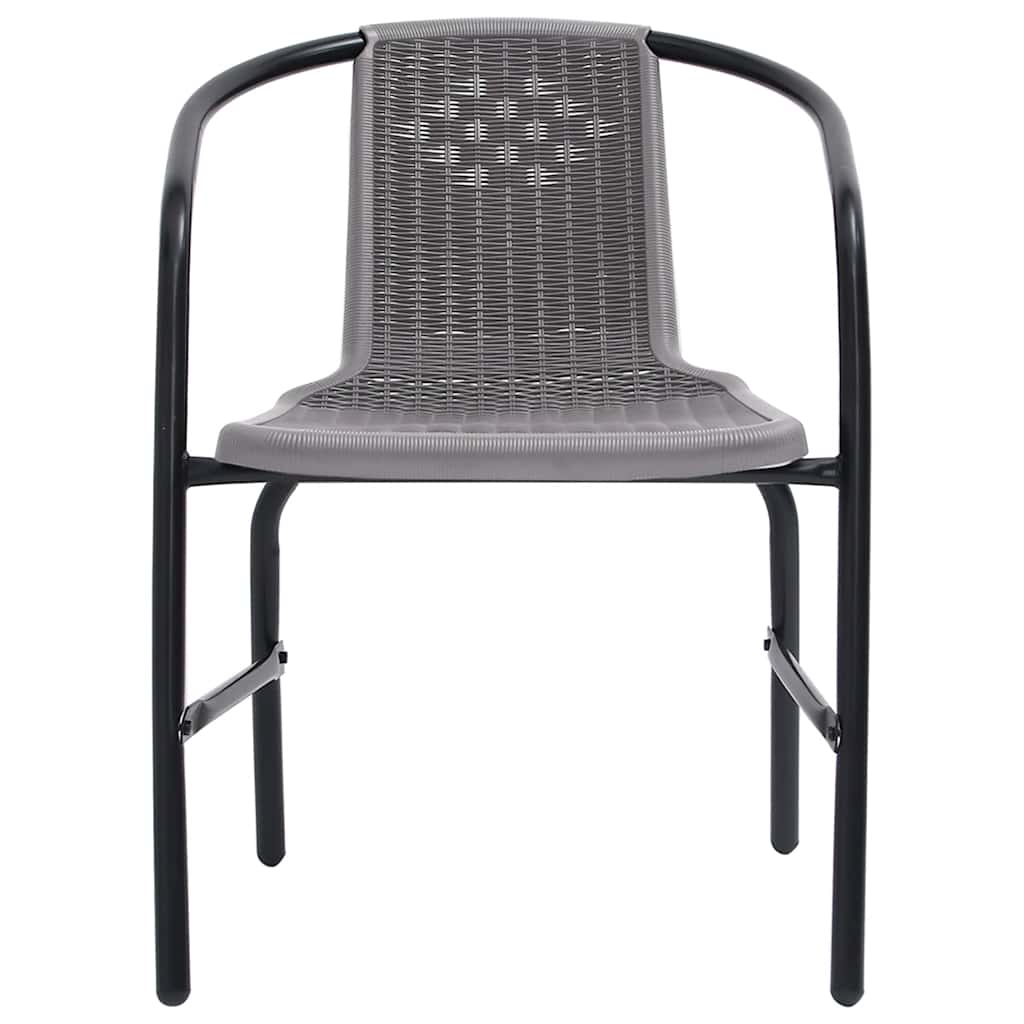 vidaXL Krzesła ogrodowe, 2 szt., rattan PE i stal, 110 kg