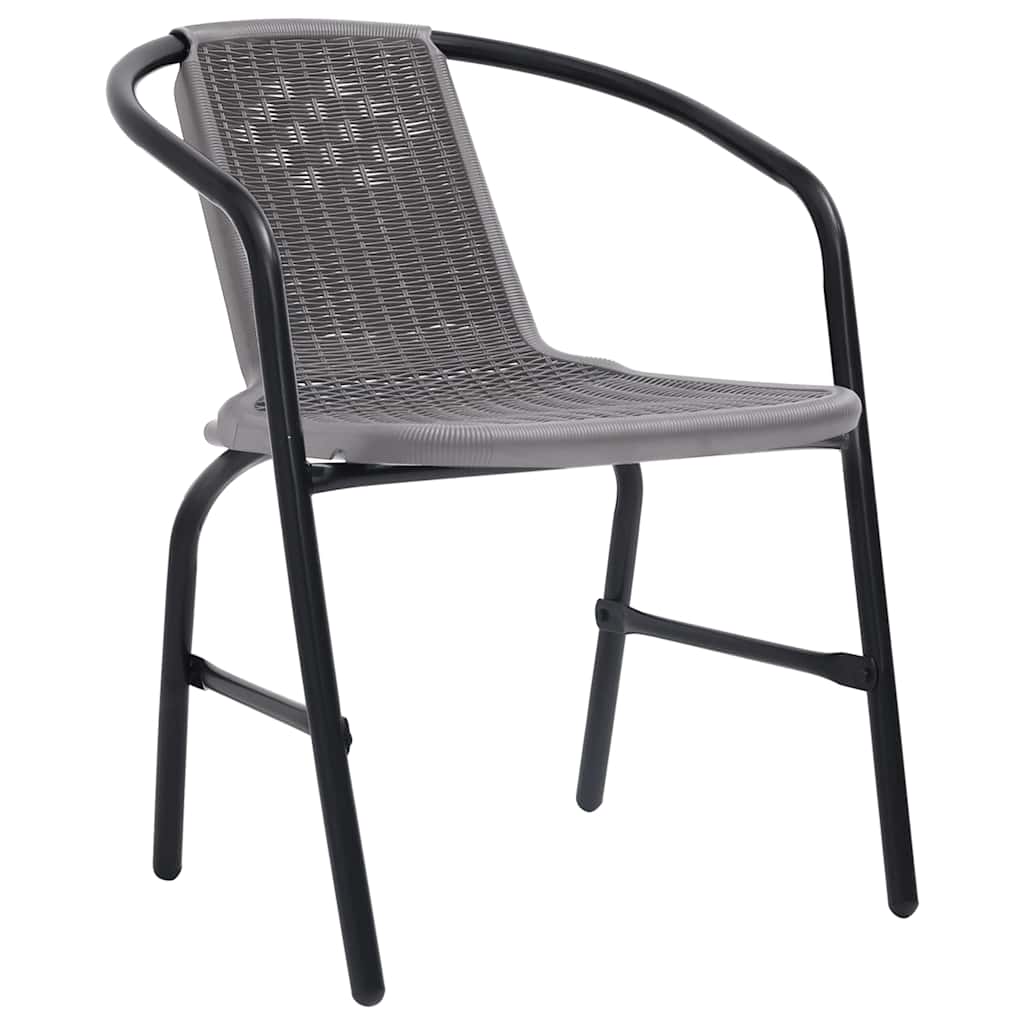 vidaXL Krzesła ogrodowe, 4 szt., rattan syntetyczny i stal, 110 kg
