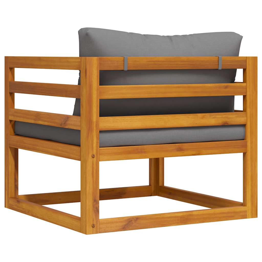 vidaXL Krzesło ogrodowe z ciemnoszarymi poduszkami, drewno akacjowe