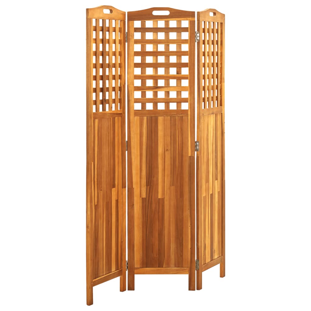 vidaXL Parawan 3-panelowy, 121x2x170 cm, lite drewno akacjowe
