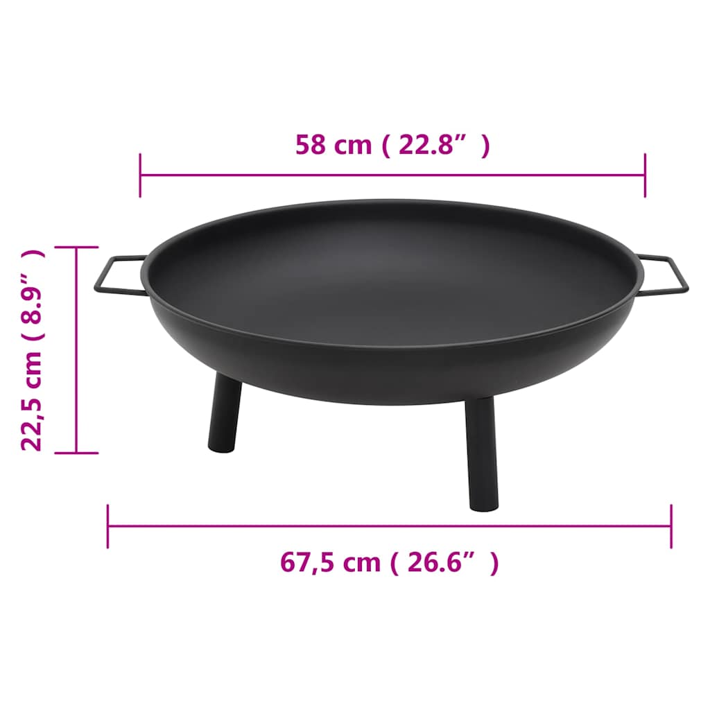 vidaXL Palenisko, 67,5x58x22,5 cm, stal