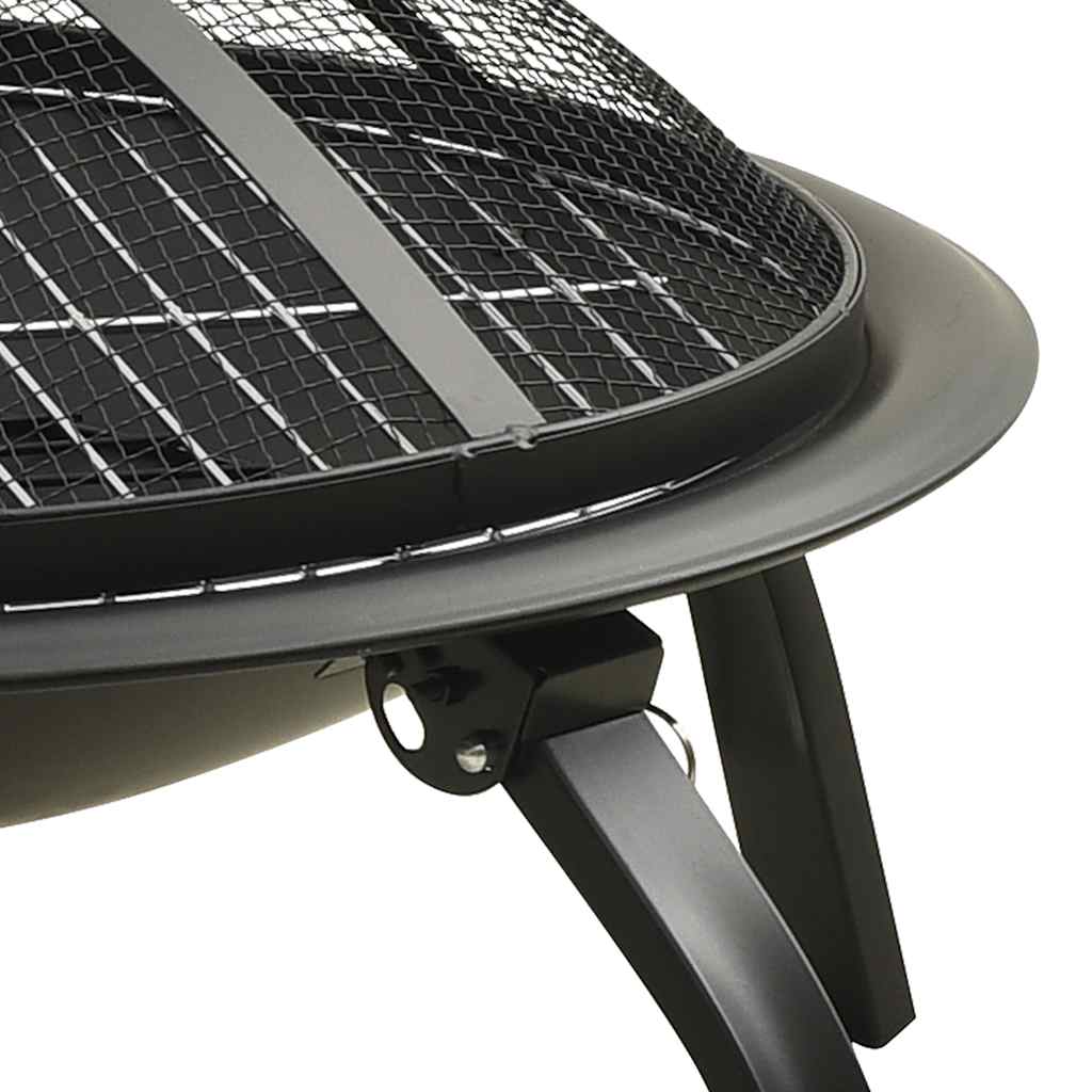 vidaXL Palenisko i grill 2-w-1, z pogrzebaczem, 56x56x49 cm, stal
