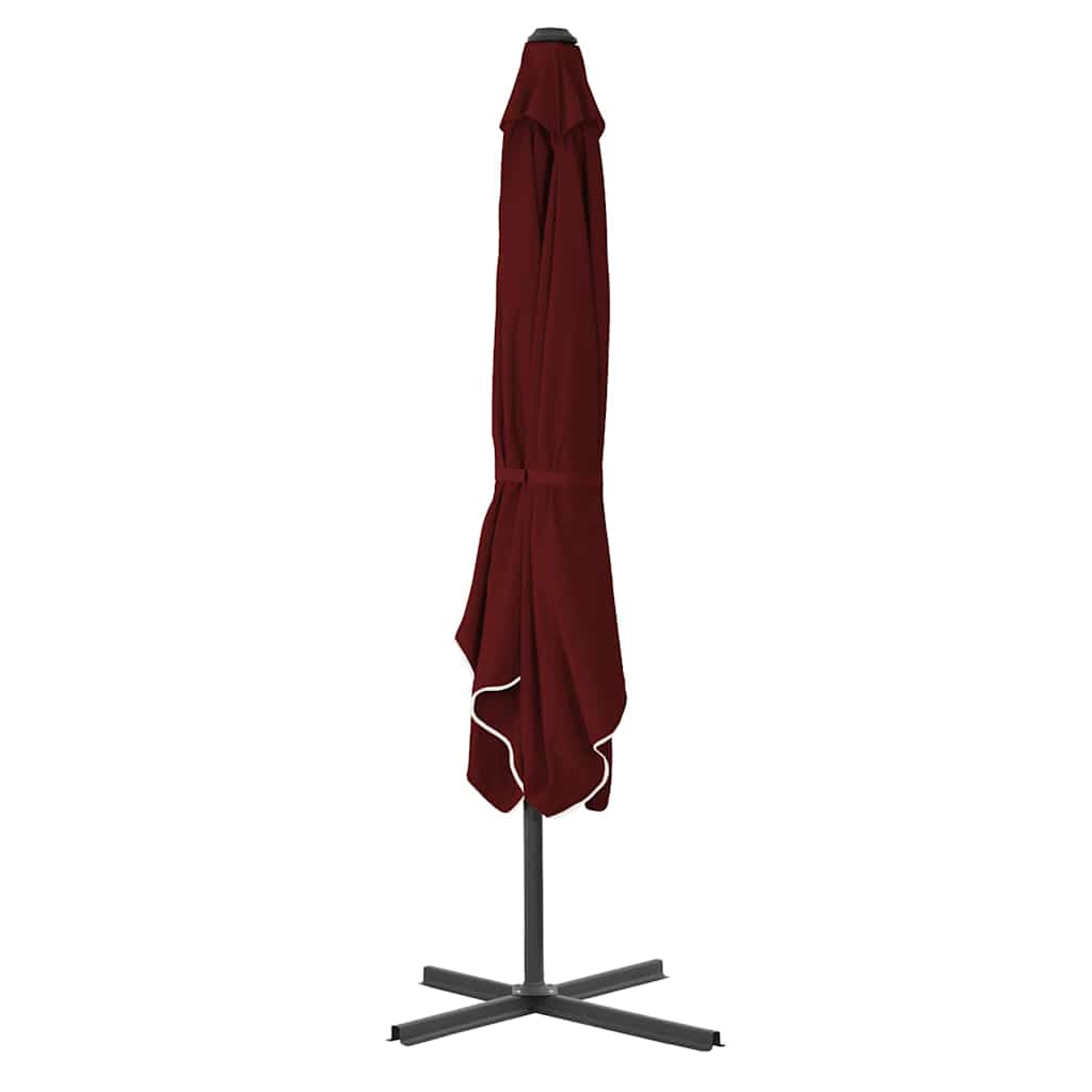 vidaXL Parasol ogrodowy na stalowym słupku, bordowy, 250x250x230 cm