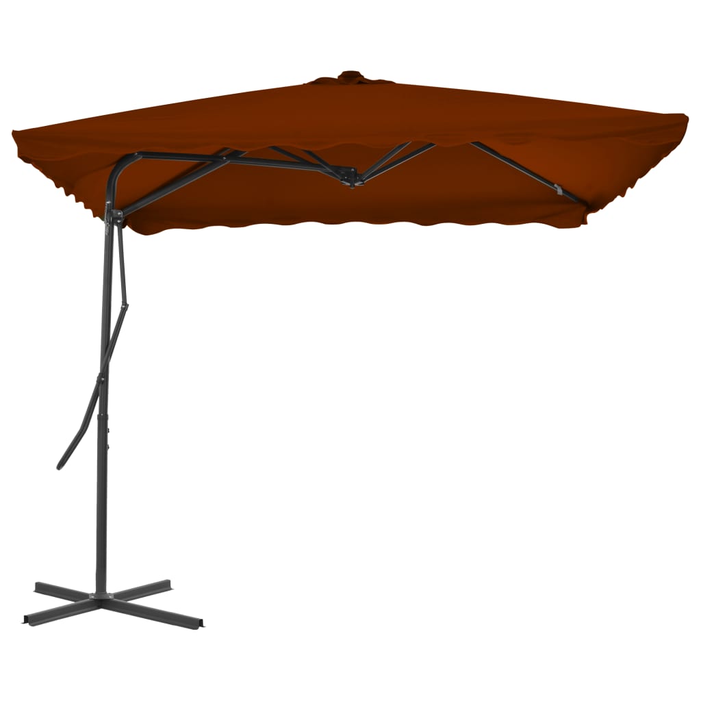 vidaXL Parasol ogrodowy na stalowym słupku, terakota, 250x250x230 cm