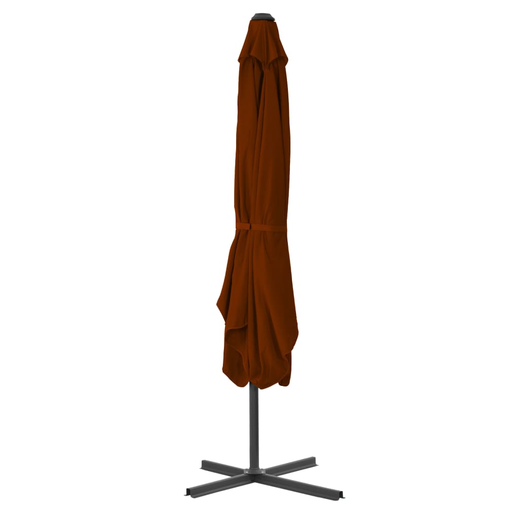 vidaXL Parasol ogrodowy na stalowym słupku, terakota, 250x250x230 cm