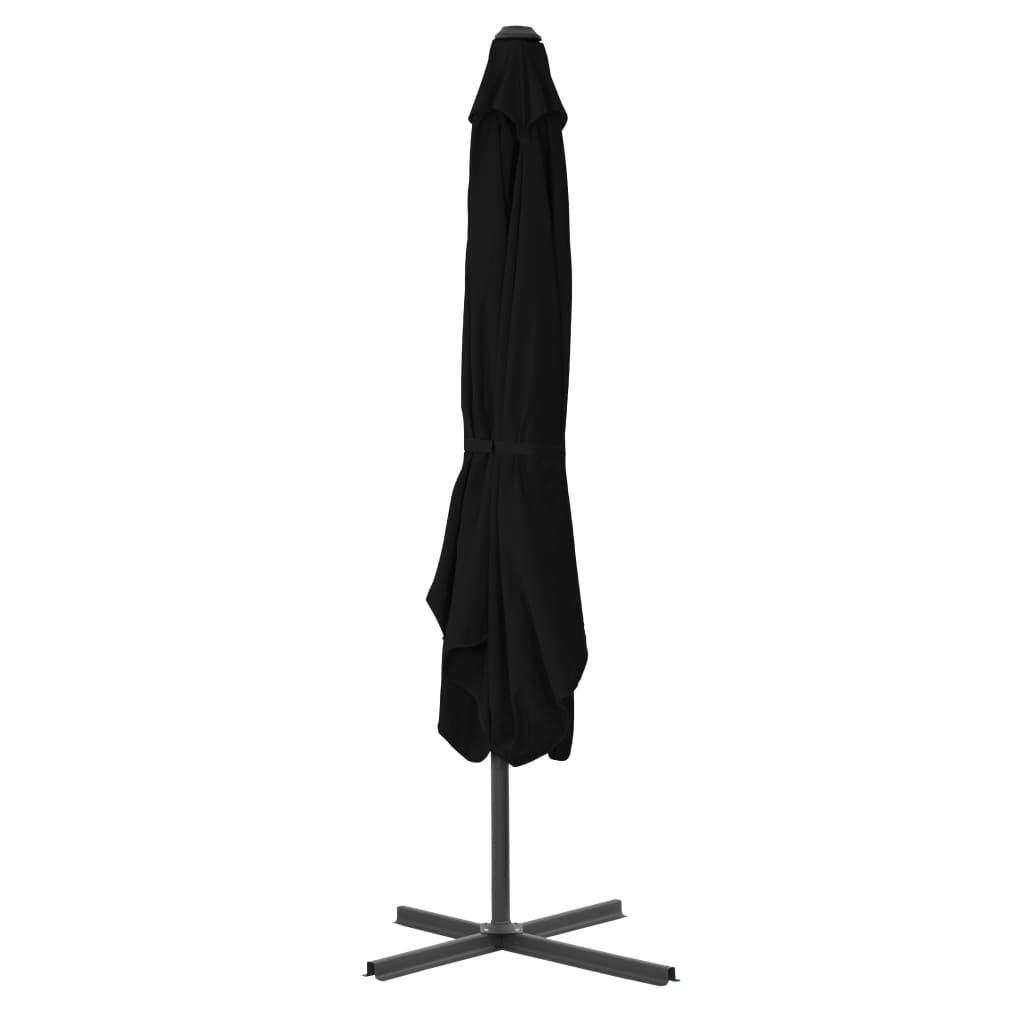 vidaXL Parasol ogrodowy na stalowym słupku, czarny, 250x250x230 cm