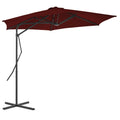 vidaXL Parasol ogrodowy na stalowym słupku, bordowy, 300x230 cm