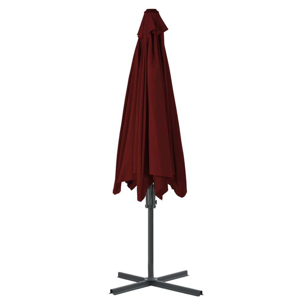 vidaXL Parasol ogrodowy na stalowym słupku, bordowy, 300x230 cm