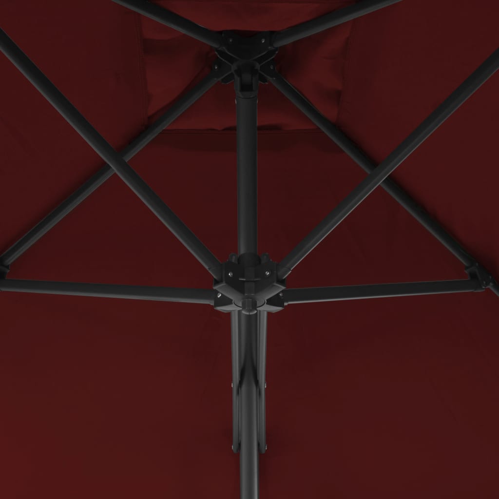 vidaXL Parasol ogrodowy na stalowym słupku, bordowy, 300x230 cm
