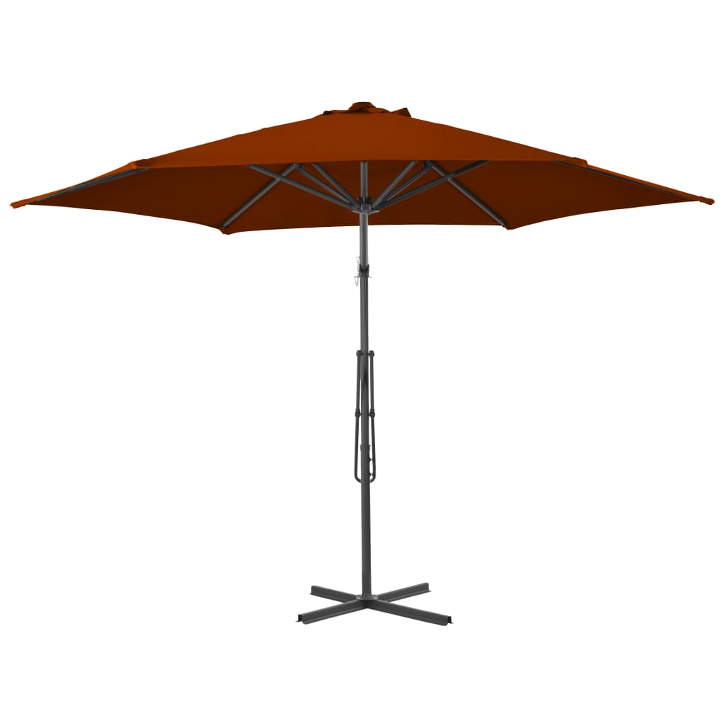 vidaXL Parasol ogrodowy na stalowym słupku, terakota, 300x230 cm