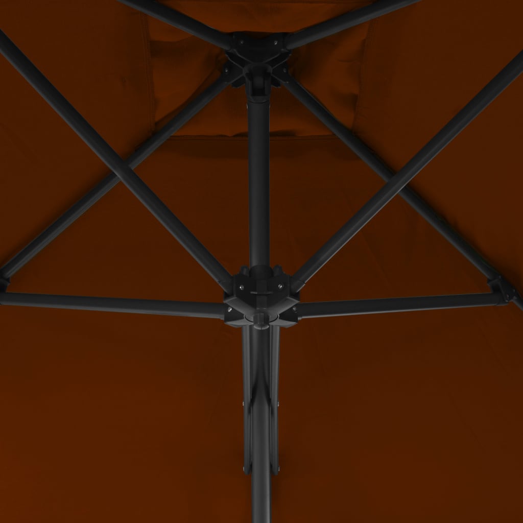 vidaXL Parasol ogrodowy na stalowym słupku, terakota, 300x230 cm