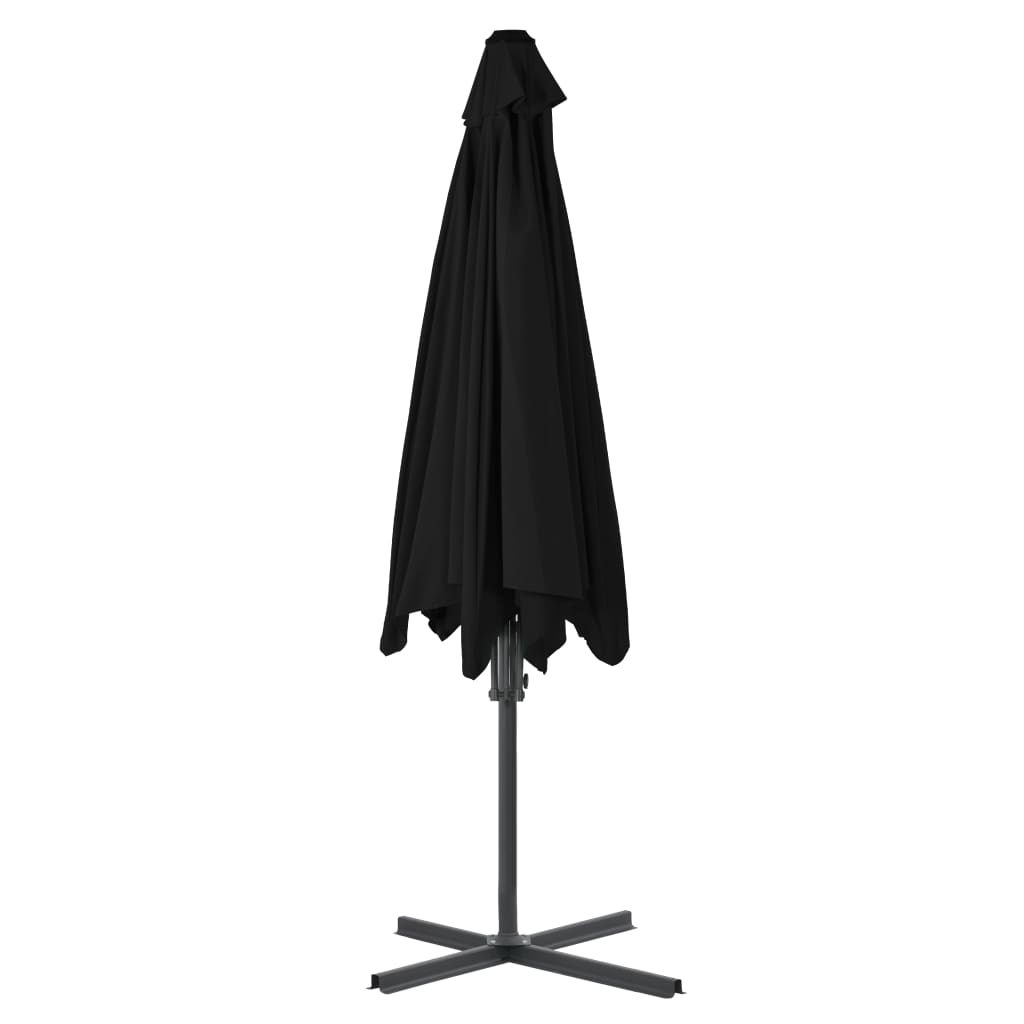 vidaXL Parasol ogrodowy na stalowym słupku, czarny, 300x230 cm